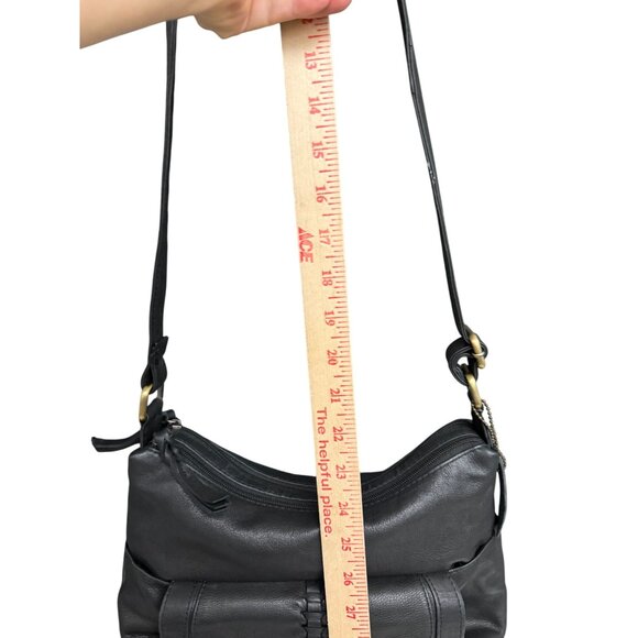 Great American Leatherworks Leather Crossbody Shoulder Bag Front Flap Women Bla - Picture 9 of 11